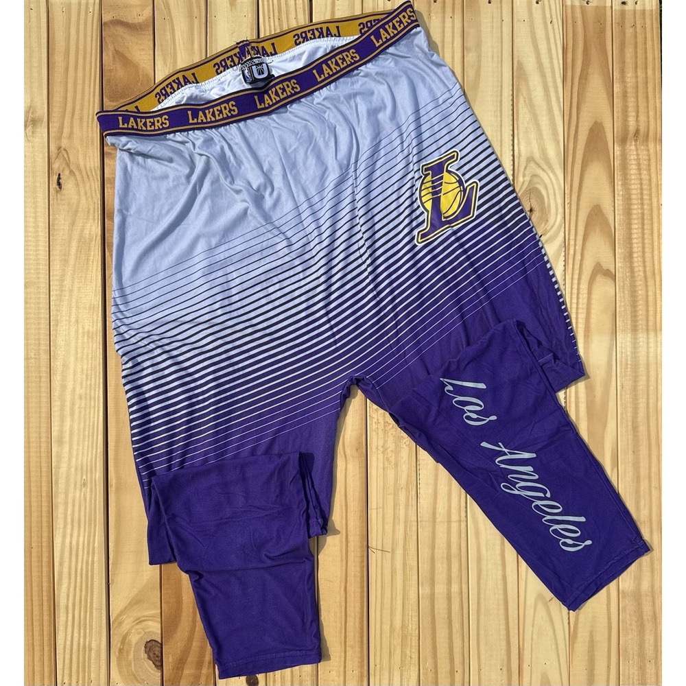 Los Angeles Lakers Men's Lounge Pants‎ Size 3XL  Purple White NBA Soft Pants